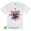 Womens White T Shirt Beautiful Chakra Symbols Lotus Tropical Floral