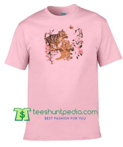 Cat Floral Light Pink Unisex adult T shirt