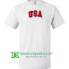 USA Font T Shirt gift tees unisex adult cool tee shirts Maker Cheap