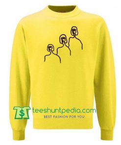 Three Faces Print Sweatshirt Maker Cheap