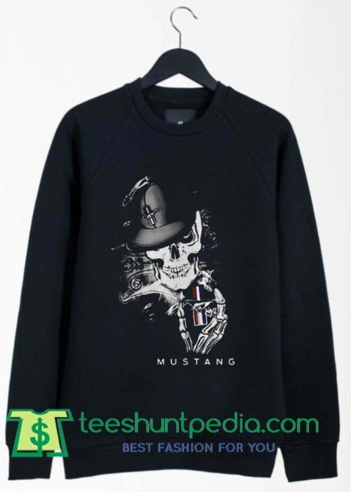 Skeleton Skull Mustang Logo Sweatshirt By Teeshunpedia.com